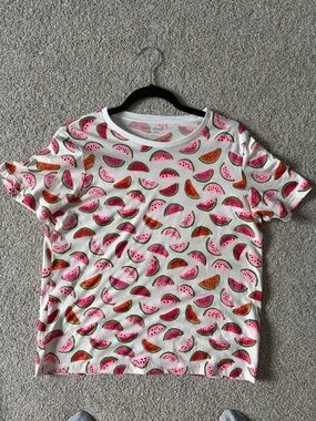 kate spade White Tee with Pink Watermelon Slice Pattern